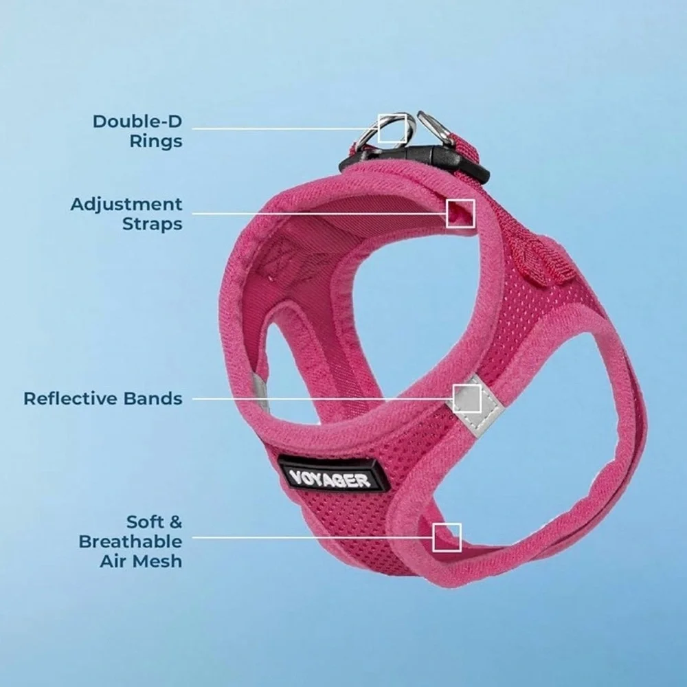 💗 Voyager Step‑In Air Mesh Pet Harness – Size S – Fuchsia
